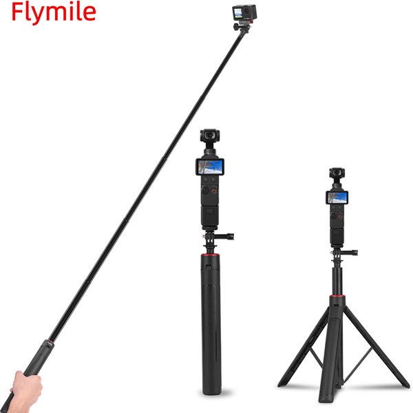 Flymile Pocket 4 Statyw Selfie Stick Rozkładany Długi Uchwyt do DJI Pocket 3/Action 6/Insta360 X5 X4/Gopro 13 Akcesoria