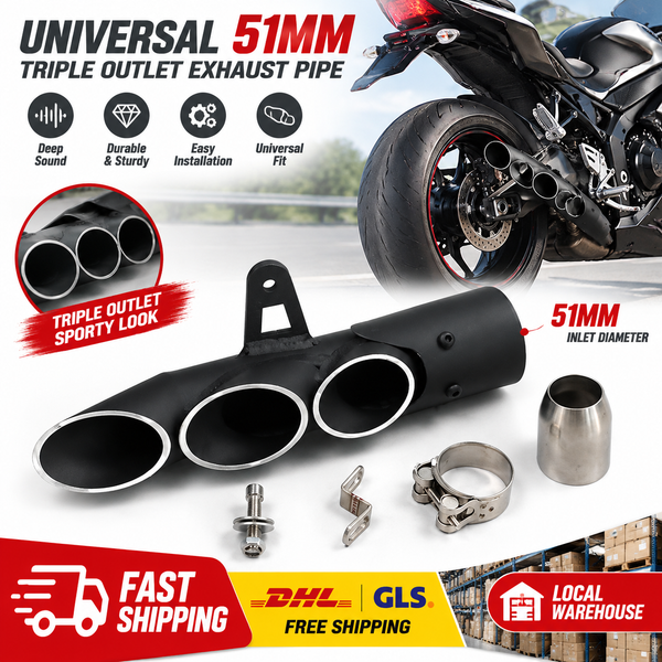 51mm Universal Motorrad Doppelauslass Auspuffendrohr Schalldämpfer Endrohr für Suzuki GSX-R FZ1 MT09 Z900 ZX6R CBR500r GSXR1000R für Yamaha YZF-R6 R1 R15 Schalldämpfer Endrohr