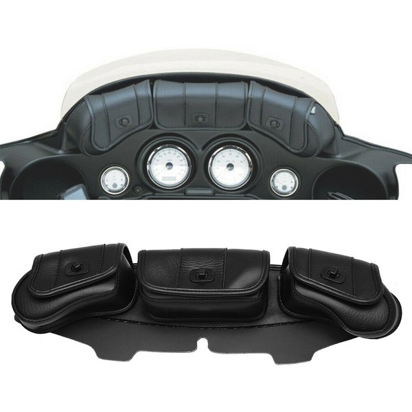 Sac en poudre de carénage pour pare-brise de moto, 3 poches, BatOO, Harley Electra Street, 1996-2013, Fetal de Touring
