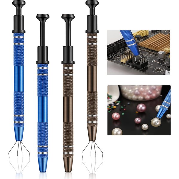 Extracteur de puces IC à 4 griffes, outil de démontage de pièces de précision, extracteur de ramassage pour outil de réparation d'écrous de composants électroniques