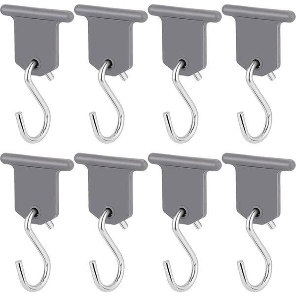 Crochets pour auvent de Camping en forme de S, 8 pièces, Clips pour tente RV, cintres légers avec trous pour caravane, accessoires de camping-car