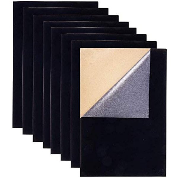 Feuilles de Dos Adhésives en Tissu Velours Noir pour Halloween, Feuille A4 (8.3x11.8 Pouces), Auto-Adhésive, Durable, 20 Pièces