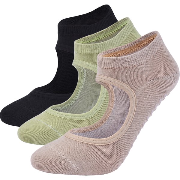 Women High Quality Pilates Socks Anti-Slip Breathable Backless Yoga Socks Ankle Ladies Ballet Dance Sports Socks for Fitness Gym