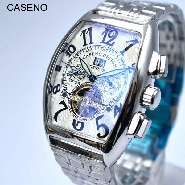 Montres mécaniques automatiques squelette tourbillon pour hommes, montre-bracelet de sport militaire de luxe de marque supérieure, montres en acier inoxydable pour hommes