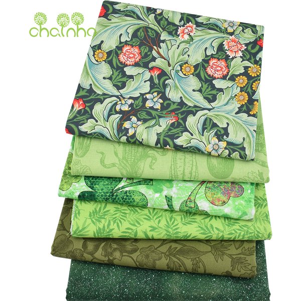 Chainho, tissu en coton uni imprimé série florale verte, tissu patchwork, artisanat de couture matelassé, coussin, sacs, matériel fait à la main