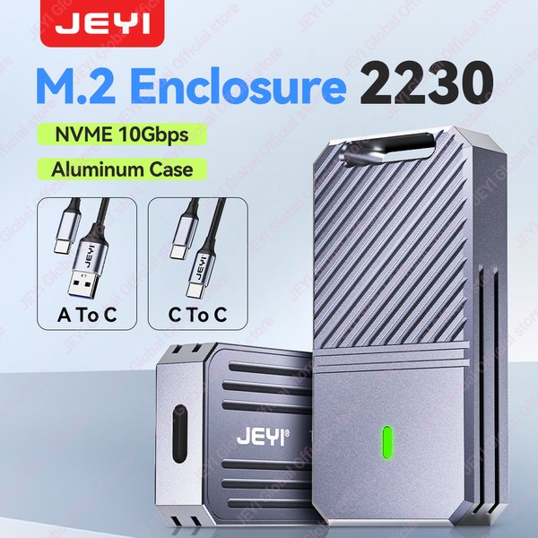 JEYI 2230 NVMe SSD-Gehäuse, PCIe USB3.2 10 Gbit/s Aluminium M.2-Gehäuse, tragbare externe Solid-State-Disk-Box, unterstützt UASP TRIM