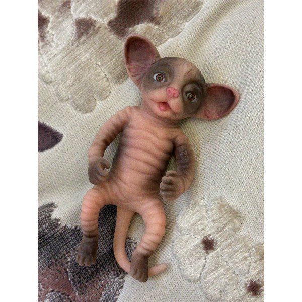 10-11CM mignon Mini paume Silicone Reborn tigre poupée à la main peint peau doux au toucher imperméable réaliste nouveau-né Silicone poupée