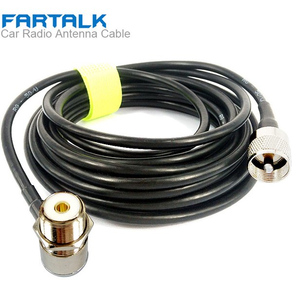 Connecteur d'antenne PL259, câble d'extension Coaxial SO239 5M 16 pieds UHF pour autoradio talkie-walkie MP320 MP9000 KT-8900 KT-8900R