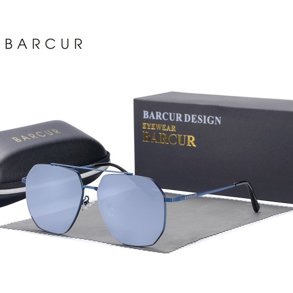 BARCUR Carré 2.0mm Lentille Hommes Lunettes de Soleil pour Femmes lunettes de Soleil Polarisées Shades Lunettes Gafas De Sol