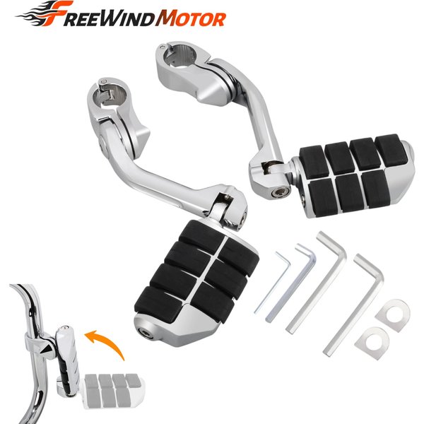 1,25-Zoll-Fußrasten für die Autobahn – 32-mm-Motorschutz-Fußrasten-Montagesatz für Harley Touring, Softail, Sportster, XL883, 1200, Dyna, Road King, Low Rider, Fat Boy, Street Bob, Honda, Yamaha und
