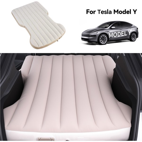 YZ Pour Tesla Modell Y Juniper PVC 2021-2025 Aufblasbare Matratze Outdoor Camping Aufblasbare Spezielle Wildleder Stoff Auto reise Bett