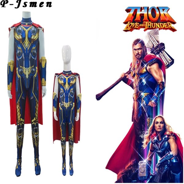 P-JTIME-Costume Cosplay Thor Love and Thunder pour enfants et adultes, TV et film, Smile Hero, Halloween, manches en feutre trempées, Cape