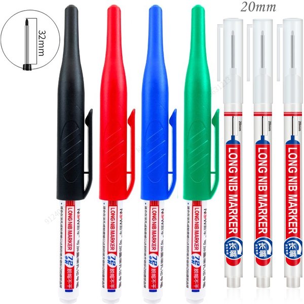 Stylos marqueurs à trous profonds 20 + 32mm, 4/5 pièces, étanche, salle de bains, décoration du bois, multi-usages, stylo marqueurs à huile à longue tête