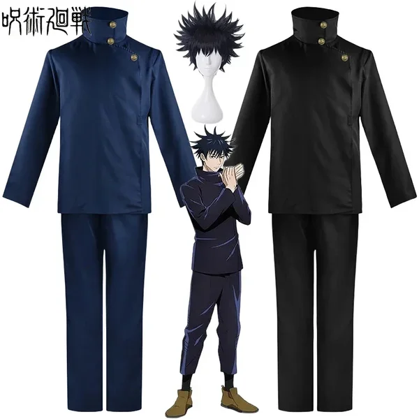 Fushiguro Megumi Cosplay Costume Wig Anime Jujutsu Kaisen Fushiguro Megumi Cosplay Wigs Top Pants Halloween Costumes Men Women