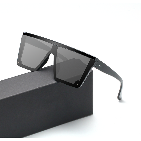Oversized Sunglasses Women Square Flat Top Rivet Gradient Lens Big Frame Sun Glasses Female Men Vintage Mirror Shades