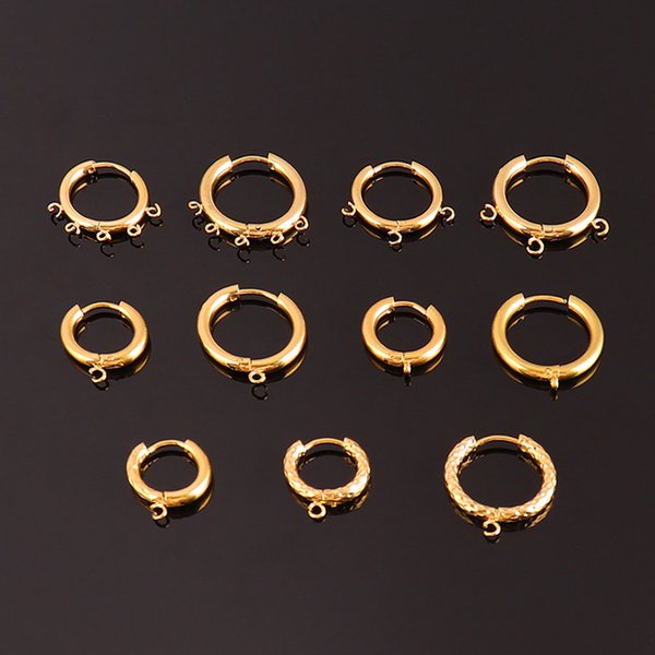 10 teile/los 316L Edelstahl Hoop Ohrring Erkenntnisse Schmuck Materialien (Kein Verblassen) DIY Ohrringe Hoops für Schmuck Machen Liefert