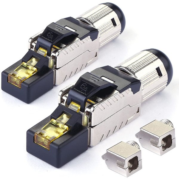 Connecteurs RJ45 CAT6 CATSnapCat7 CAT8 Aan 8, en alliage de zinc sans donfree blindé 40G, fiches de terminaison Ethernet pour directions 23AWG SFTP, 2 pièces