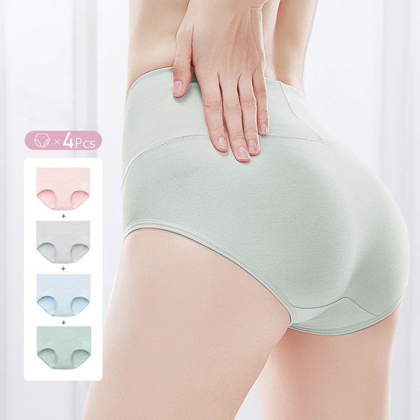 4 Teile/satz Reine Baumwolle Frauen Höschen Hohe Taille Body Shaper Unterwäsche Plus Größe 5XL Atmungs Sexy Damen Slip Weibliche Dessous