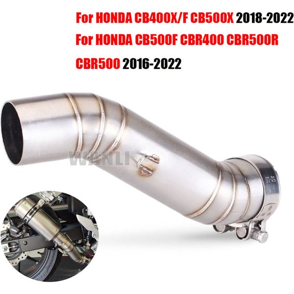 For Honda CB400 CBR400 CB500F CB500X CBR500 CBR500R 2016 - 2022 Motorcycle Exhaust Escape Moto mid Link Pipe 51mm Muffler