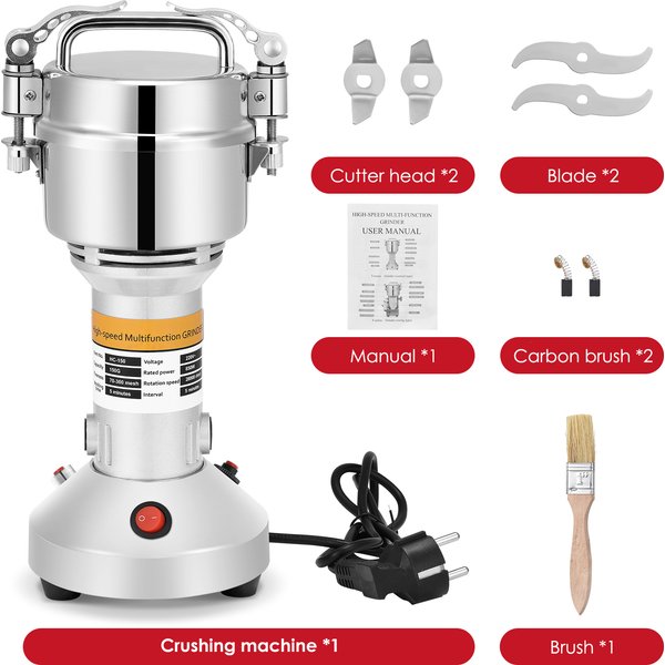 150g Elektrische Kaffeemühle für Zuhause, Bohnen, Espresso, Medizinpulver, Getreide, Gewürze, Trockenfutter, 220V