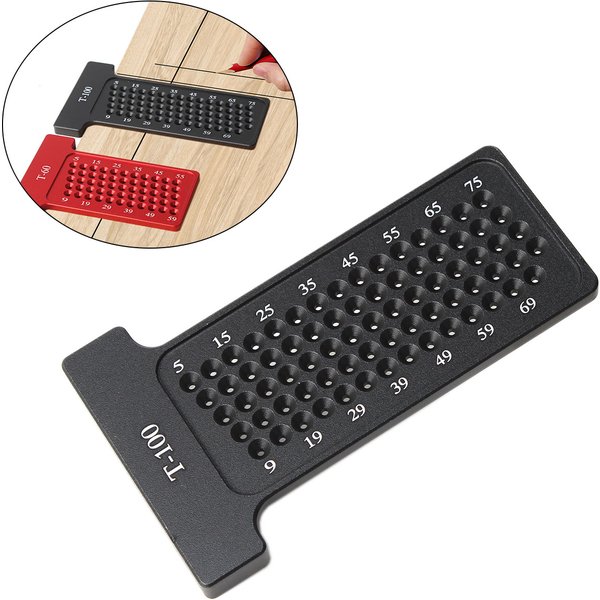 1pc Woodworking Scribe T-type Ruler Hole Scribing ruler Aluminum alloy Line Drawing Marking Gauge DIY Measuring Tools Carpentry