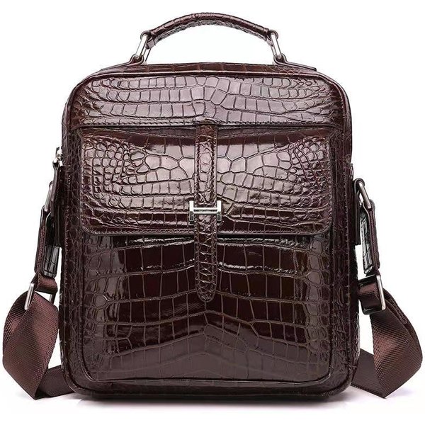 Sac à bandoulière en cuir véritable pour homme, alligator, décontracté, business, messager, vintage, initié, sacs à main, nouveau, 2023