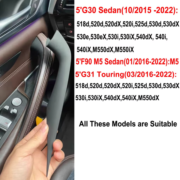 2 ou 4 pièces G30 G31 F90 Poignée de porte intérieure en ABS pour BMW Série 5 M5 2017-2021 51417438521