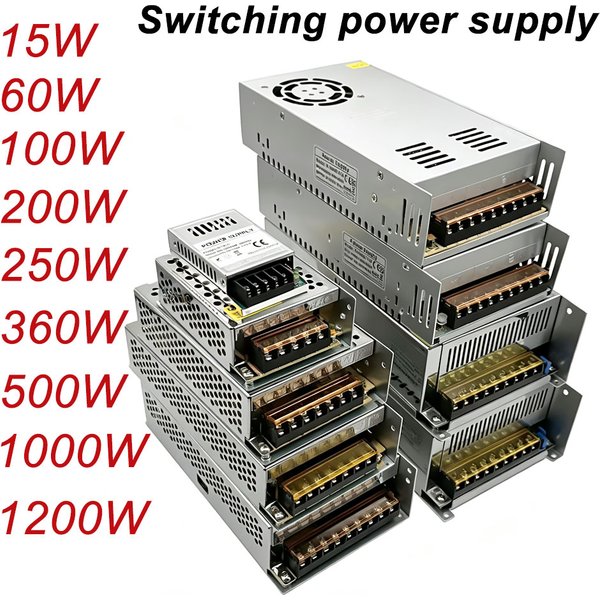 Alimentation à découpage DC 12V 24V 15W - 1500W, transformateur d'éclairage, convertisseur, adaptateur d'alimentation, adapté aux éclairages LED