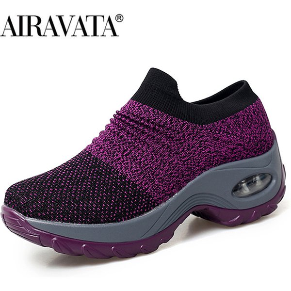 Women's Casual Shoes Chunky Sneakers Platform Walking Shoes Fashion Knited Casual Loafers Size 35-42
