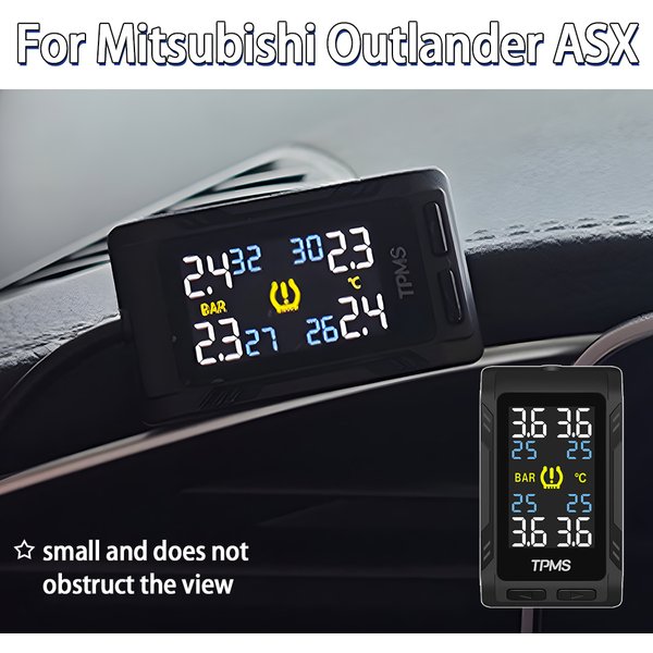 Moniteur de pression des pneus TPMS adhésif sans fil, affichage numérique, 4 capteurs pour Mitsubishi Outlander ASX Pajero Eclip, accessoires de voiture