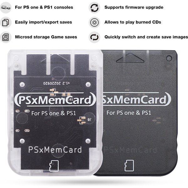 Bitfunx Psxmemcard PS1 Memory Card for SONY Playstation 1 PS One Console Save Game Data