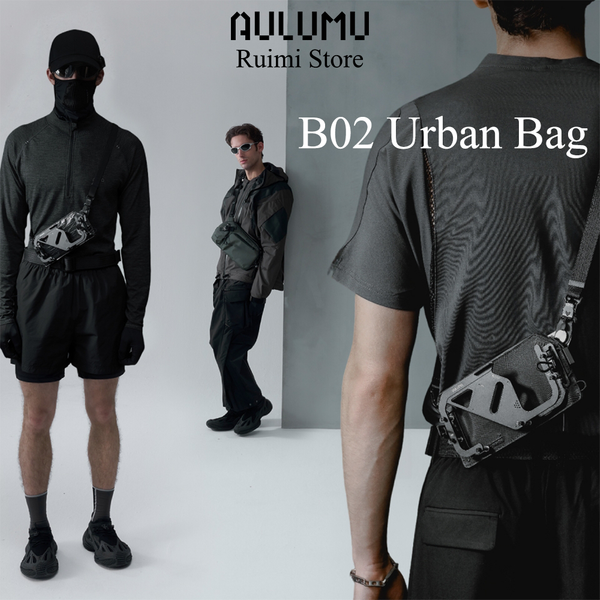 AULUMU B02 Sac bandoulière urbain à accès rapide pour téléphone, portable, étanche XPac, sac de poitrine pour trajets quotidiens, 0,3 L