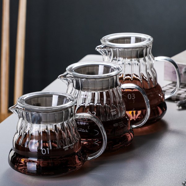 Cafetière en verre avec filtre goutte à goutte pour Barista, bouilloire nuage, pot de partage de café, résistance à la chaleur, 360ml, 600ml, 800ml, 120