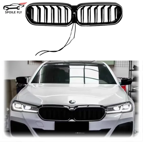Atrapa chłodnicy typu "nietrza" z oświetleniem LED, atrapa chłodnicy sportowa, świecące atrapy chłodnicy, nowy design 2021 2022 2023 do BMW serii 5 G30 G38 G31 po liftingu LCI