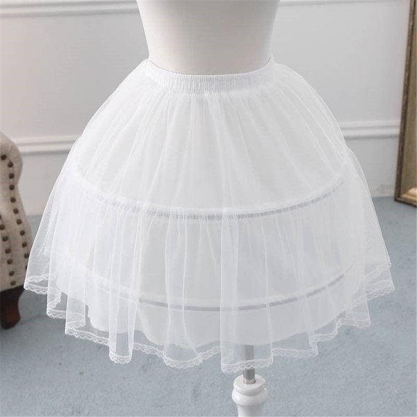Mädchen-Krinoline-Petticoat mit Reifunterrock, kurzer weißer Unterrock, A-Linien-Ballkleid-Petticoats