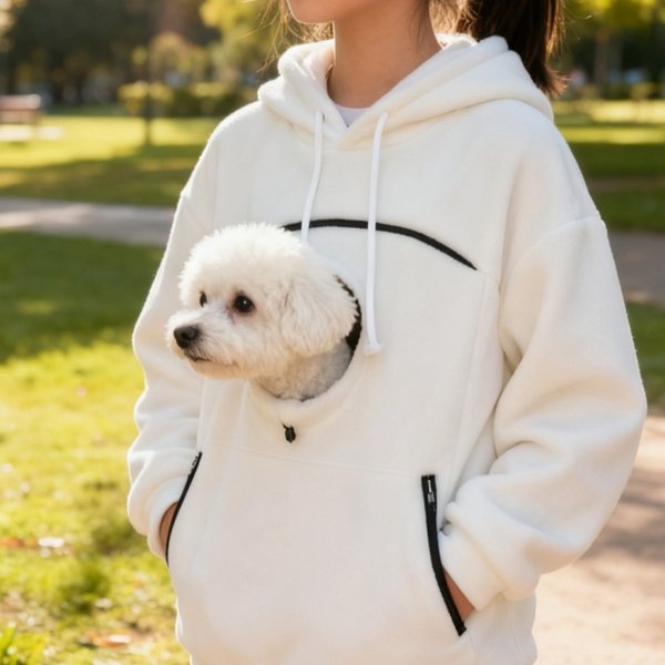 Ręcznie robiona bluza dla zwierząt z dzianiny bouclé w kolorze szmaragdowym – miękka bluza dla psa i kota z kieszenią, przytulny alternatywny nosidełko dla chihuahua