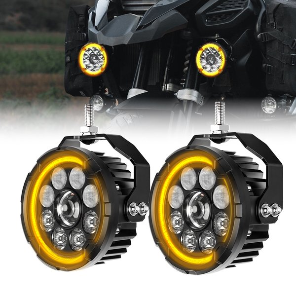 CO LICHT 5 "Motorrad Hilfs Lampe Externe 12V 24V Für BMW R1200 GS R1250GS 1250LC ADV k1600B Hohe Abblendlicht Bernstein Weiß DRL