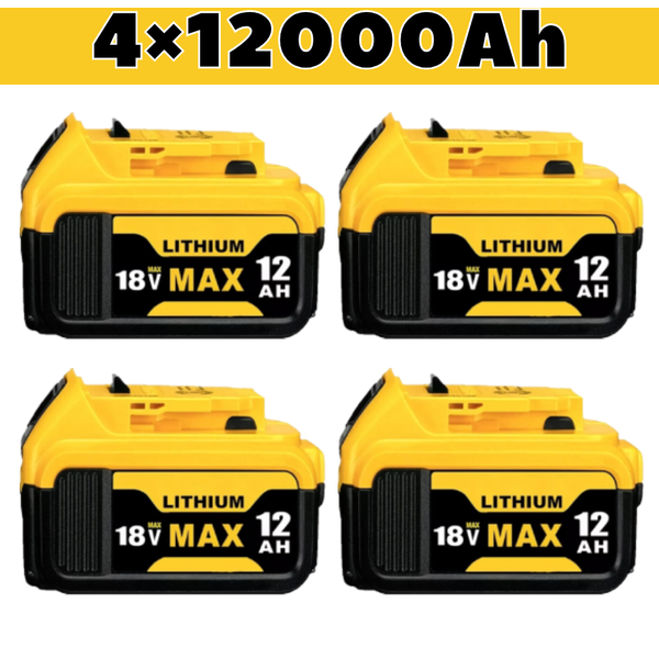 4er-Pack für DCB200 18V MAX Lithium-Akku 12000mAh Ersatz 18V DCB203 DCB184 DCB182 180 DCB201 DCB181 DCB182 DCB206