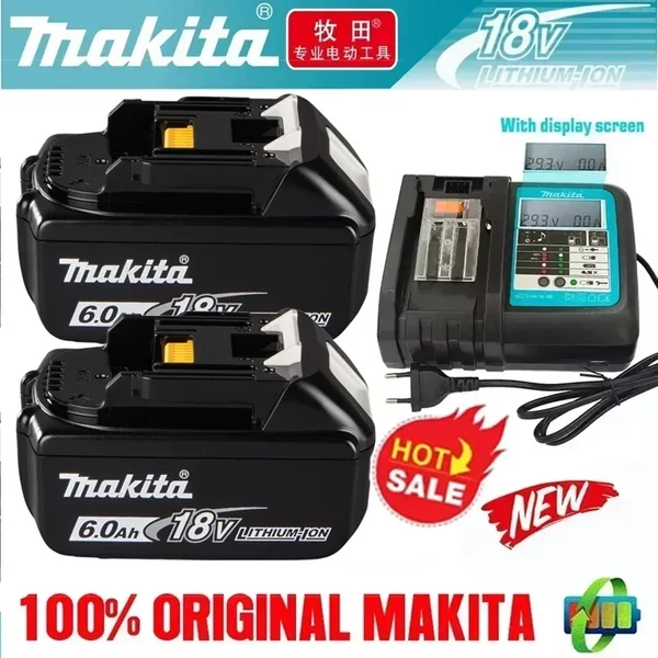NEUE Original Makita Batterie BL1860B BL1850B BL1840 BL1830 Schraubendreher-Batterie & Ladegerät 18V Ersatz-Akkus für Elektrowerkzeuge