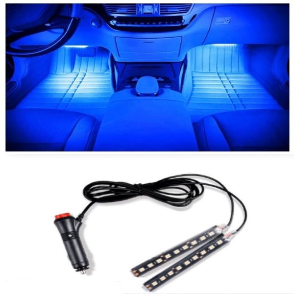 1Set 9smd Auto Styling Fuß licht Hintergrund beleuchtung Auto Innendekoration hellblau mit Zigarette Feuerzeug 12v LED
