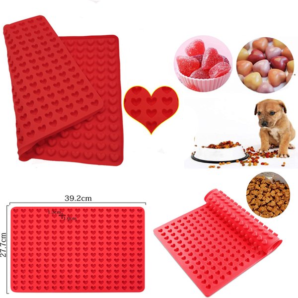 255 Love Hole Silicone Mold Dog Food Dissolved Bean Chocolate Candy Baking Mold Microwave Oven Baking Pad Kitchen Drainage Pad