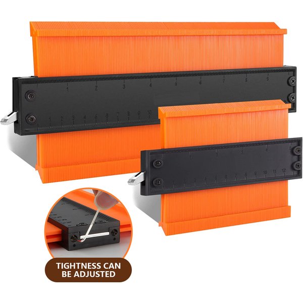 New Adjustable Lock Contour Gauge Profile Duplicator Tool Alloy Edge Shaping Wood Measure Ruler Laminate Tiles Meethulp Gauge