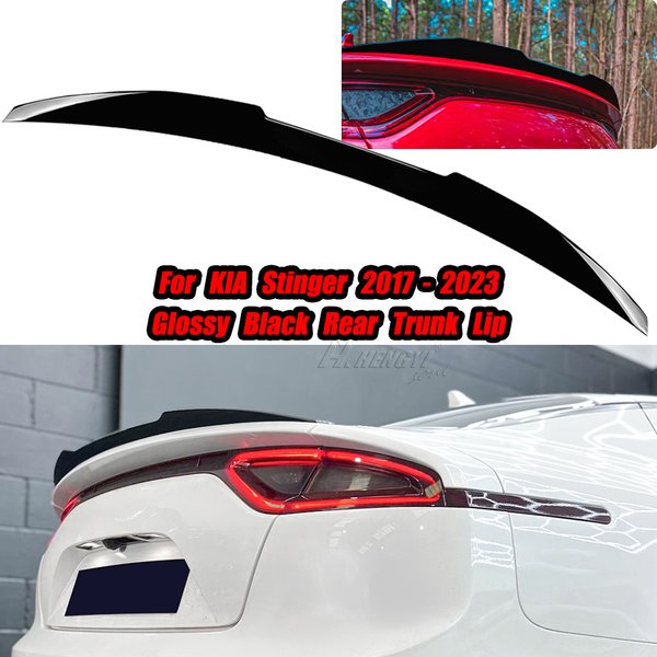 1szt Tylny spojler bagażnika do KIA Stinger 2017-2023 Gloss Black/Carbon Fiber Style Tylny spojler bagażnika