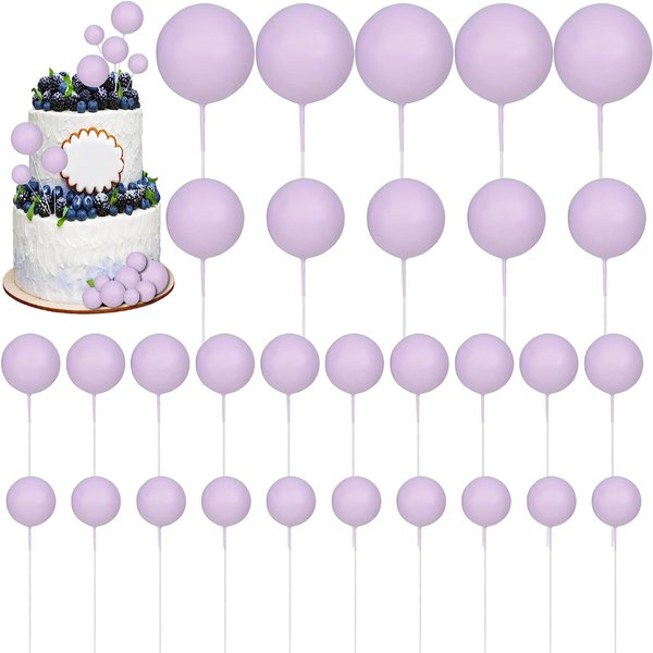 30 pièces boules décoration de gâteau couleur Macaron Mini ballon bricolage Cupcake insérer Topper pour anniversaire mariage anniversaire bébé douche décor