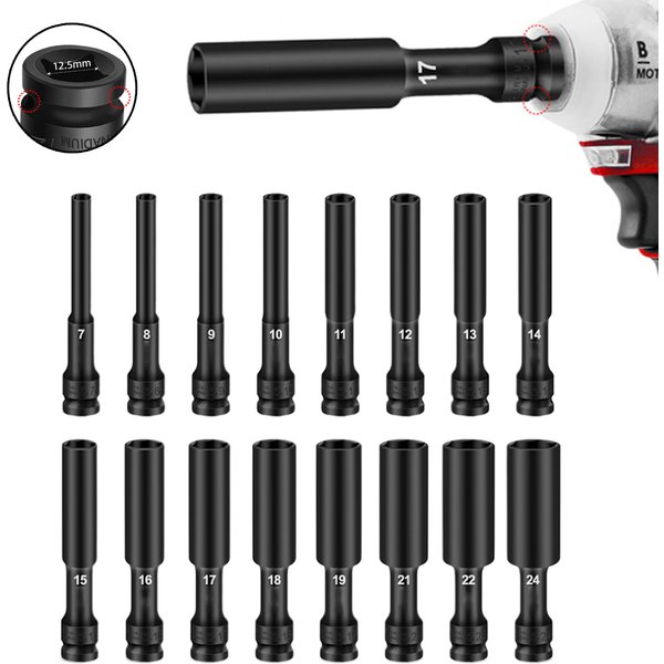 1 Stück Schlagschrauber-Set 1/2 Antrieb metrischer Schlagschrauber Innensechskantkopf 8–24 mm Universal-Adapterschlüssel Konverterhülse