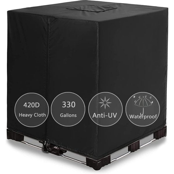 IBC Tote Cover 330 Gallon Zipper 210D&420D Heavy Sunscreen Material 1000L Outdoor Garden Water Tank Protection Cover