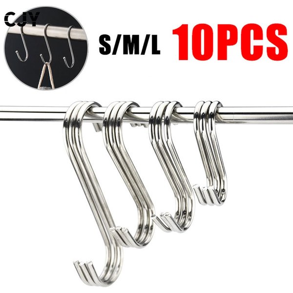 Crochet en forme de S en acier inoxydable, multifonction, pour cuisine, chambre à coucher, garde-corps, crochet de suspension, support de fermoir, porte-vêtements suspendu