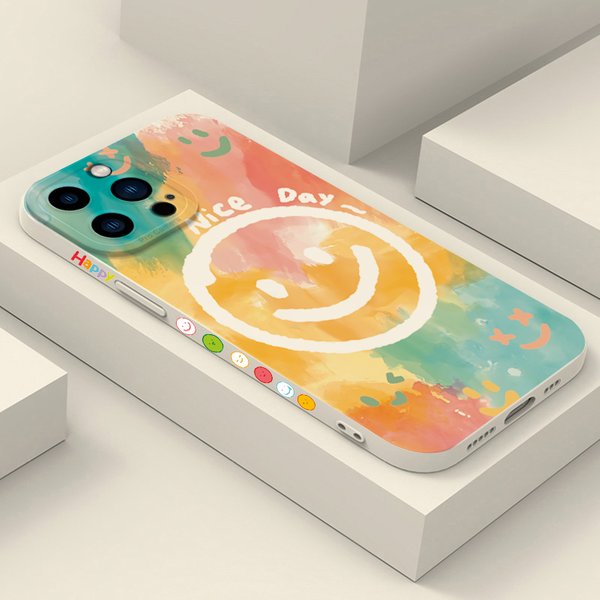 Rainbow Smile Phone Case For iPhone 15 Pro Max Cases iPhone 14 Plus 13 Pro 12 11 XS XR X 7 8 SE 2020 Soft Silicone Bumper Cover