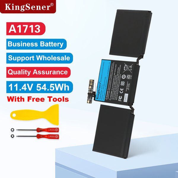 Batterie d'ordinateur portable KingSener A1713 pour Apple MacBook Pro 13" A1708 2016 2017 EMC 2978 3164 020-00946 MLL42LL Batteria AKKU 11.4V 54.5Wh 4781mAh