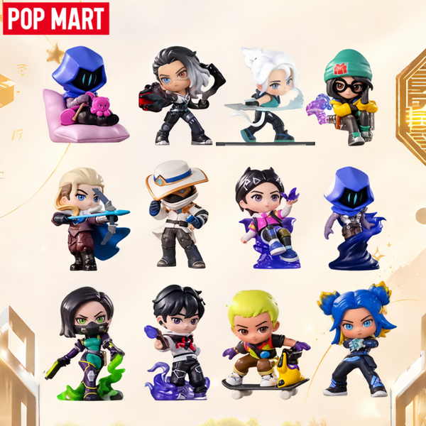Oryginalne figurki z serii POP MART VALORANT Classic Agents, figurki w pudełku niespodziankowym, dekoracja, kolekcjonerska zabawka, prezent urodzinowy dla fanów.